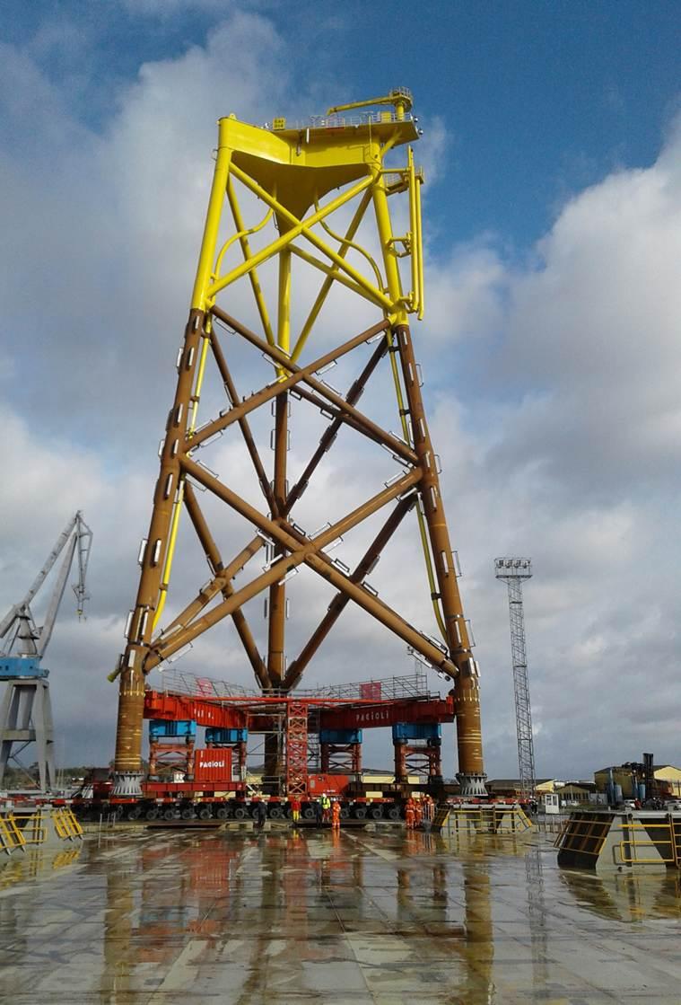 Offshore jacket structure at port
